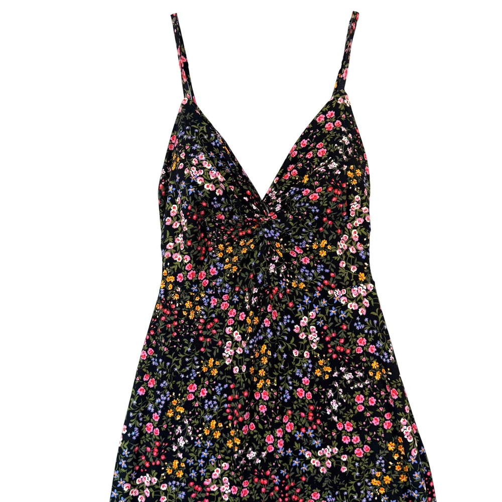 Y2K Floral Maxi Dress Twist Front Boho Cottagecore Whimsigoth Coquette Fairycore - Picture 9 of 11